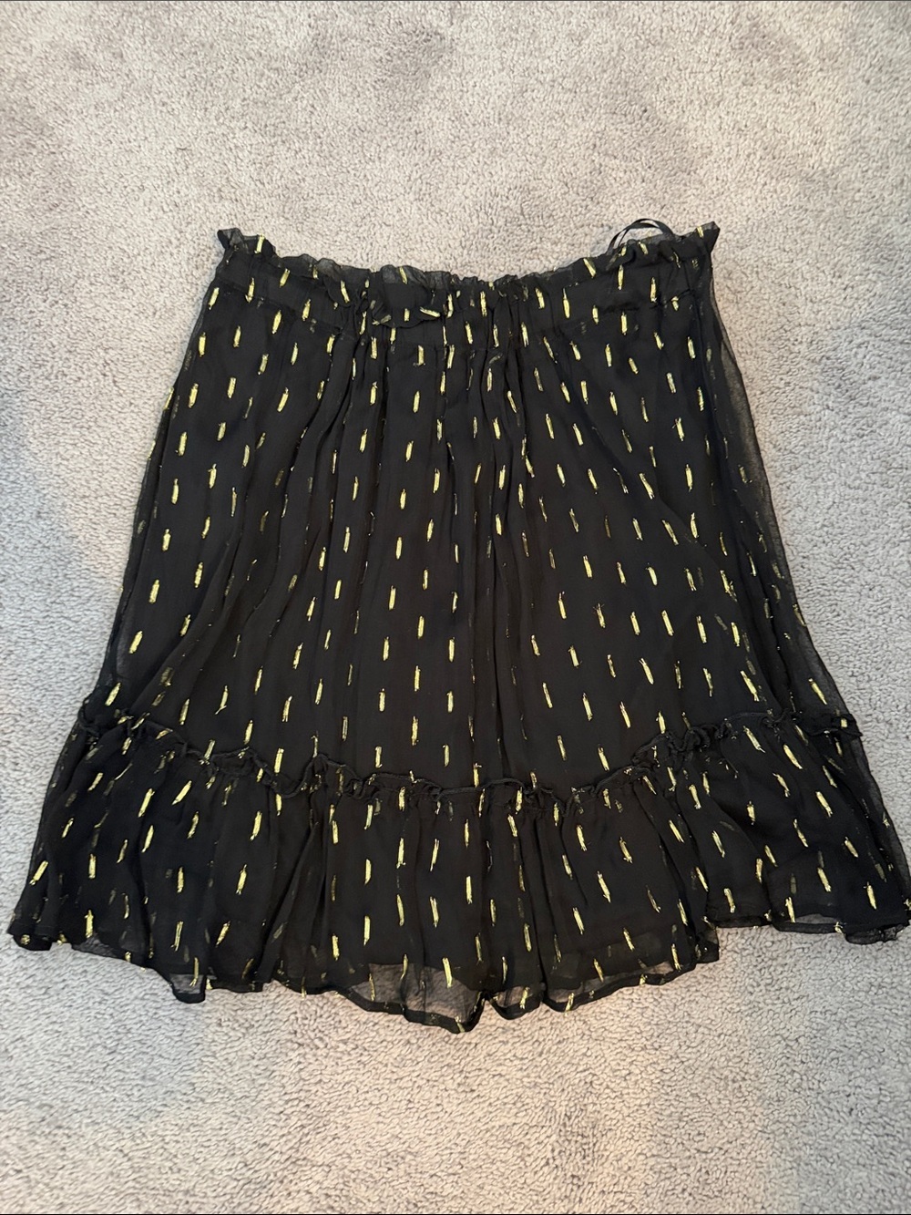 Angie Black Midi Skirt with Gold Accent Dots